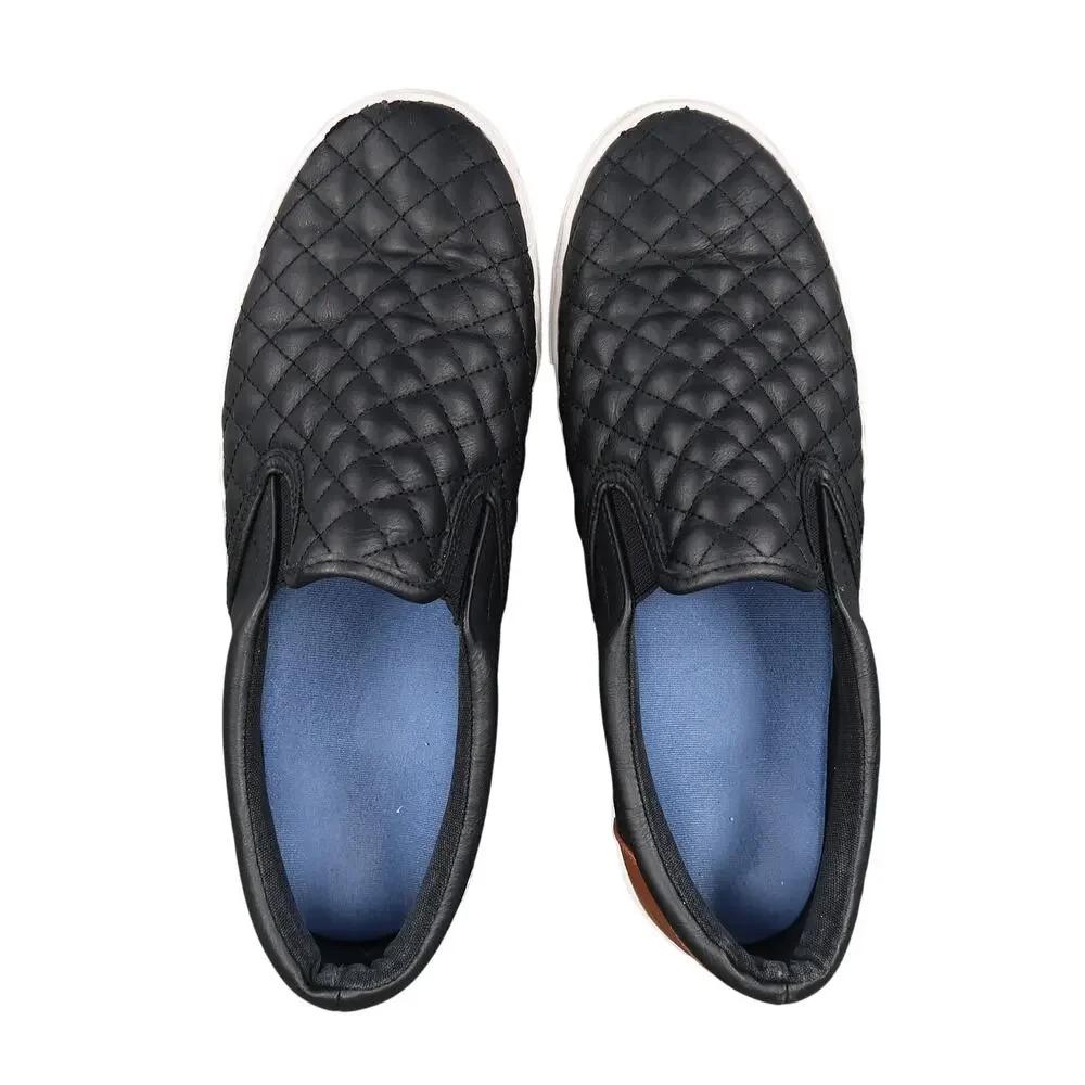 Daily Shoes Womens 11 Sneakers Slip On Quilted Black Casual Trainers Lifestyle